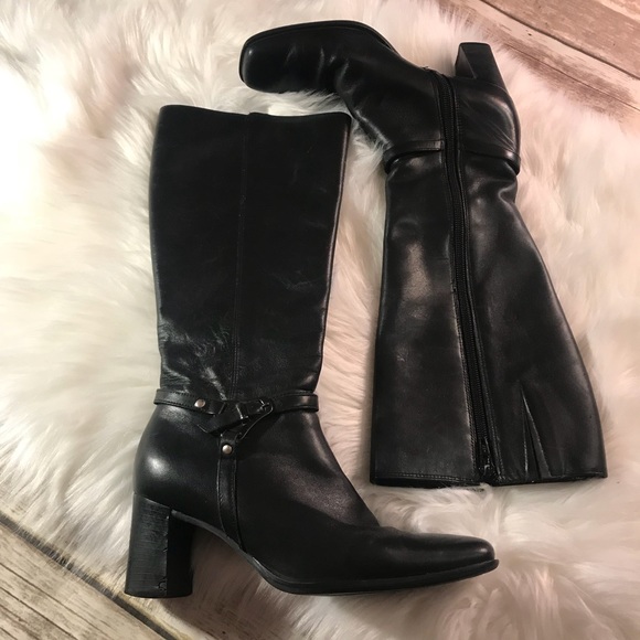 Caressa Shoes - Caressa black leather boots sz6 good condition.
